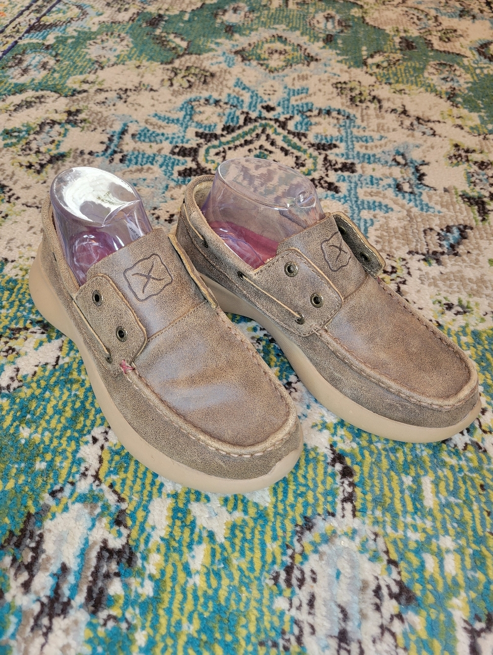 NEW Twisted X Casual Brown Leather Comfortable Shoes No Laces, Size Womens 7M